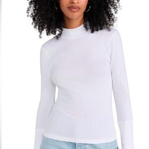 Free People The Rickie Top White Long Sleeve Ribbed